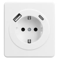 купить MIELE ROUND Розетка 1-ая с/з с/у з/ш 16А с USB A+C быстрой зарядки 5В/3А белая KRANZ в Ухте MIELE ROUND Розетка 1-ая с/з с/у з/ш 16А с USB A+C быстрой зарядки 5В/3А белая KRANZ