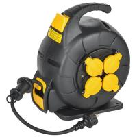 Удлинитель 4-мест 10м КГ 3*1,5 черный катушка IP44 IEK TWIST автомат.смотка