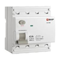 Выключатель дифференциальный (УЗО) 4Р 63А 300мА AC 6кА ВД-100N EKF PROxima