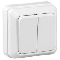 купить Квадро белый выключатель 2кл открытая 10А IP20  в Ухте Квадро белый выключатель 2кл открытая 10А IP20