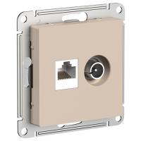 купить Атлас песочный розетка RJ45+TV оконечная скрытая 2-ая  в Ухте Атлас песочный розетка RJ45+TV оконечная скрытая 2-ая