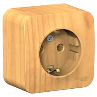 купить Бланка ясень розетка открытая 1-мест заземление IP20  в Ухте Бланка ясень розетка открытая 1-мест заземление IP20