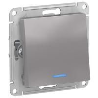 купить Атлас алюминий переключатель 1кл с подсветкой скрытая 10А IP20  в Ухте Атлас алюминий переключатель 1кл с подсветкой скрытая 10А IP20