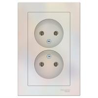 купить Атлас жемчуг розетка скрытая 2-мест IP20  в Ухте Атлас жемчуг розетка скрытая 2-мест IP20