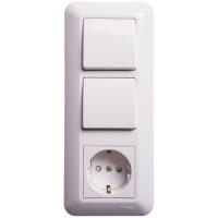 Бланка белый блок Р+В1кл+В1кл скрытая вертикально заземление шторки IP20 ПРИМА