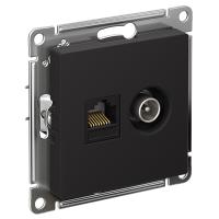 AtlasDesign карбон розетка RJ45+TV скрытая 2-ая 