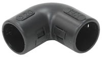 купить Поворот 90° 20мм IP40 разъемный черный пластик IEK  в Ухте Поворот 90° 20мм IP40 разъемный черный пластик IEK