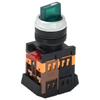 Переключатель АNС-22-2 2пол. зеленый с подсветкой с фиксацией IP40 IEK 