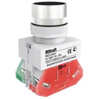 Выключатель кнопочный ABLF 22мм черный 220В IP54 DEKraft