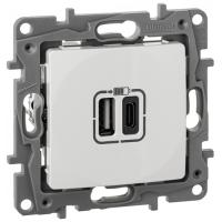 купить Этика белый розетка USB A+C скрытая 2-ая 3000мА в Ухте Этика белый розетка USB A+C скрытая 2-ая 3000мА