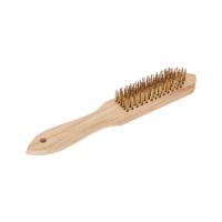 Щетка по металлу 6-ти рядная с деревянной ручкой 280мм Kranz