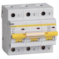 Автомат 3Р 50А C 10кА ВА47-100 IEK 