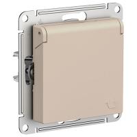 купить Атлас песочный розетка скрытая 1-мест заземление с крышкой шторки IP20  в Ухте Атлас песочный розетка скрытая 1-мест заземление с крышкой шторки IP20