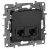 купить Этика антрацит розетка RJ45 скрытая 2-ая cat5e UTP в Ухте Этика антрацит розетка RJ45 скрытая 2-ая cat5e UTP