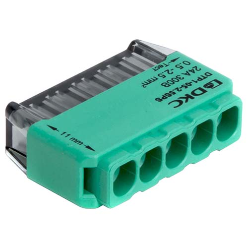 Клемма 5*2,5мм2 компактная зеленый DKC 2шт