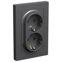 купить Атлас базальт розетка скрытая 2-мест заземление шторки IP20 в сборе в Ухте Атлас базальт розетка скрытая 2-мест заземление шторки IP20 в сборе