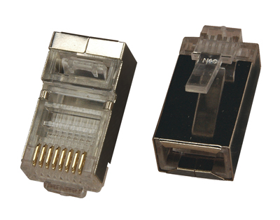 Разъем Jack компьютерный RJ45 8(8) Cat5e прозрачный с экраном