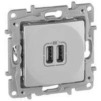 купить Этика алюминий розетка USB скрытая 2-ая  в Ухте Этика алюминий розетка USB скрытая 2-ая