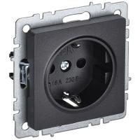 купить Брайт черный розетка скрытая 1-мест заземление шторки IP20  в Ухте Брайт черный розетка скрытая 1-мест заземление шторки IP20