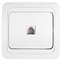 купить Классико белый розетка RJ45 скрытая 1-ая  в Ухте Классико белый розетка RJ45 скрытая 1-ая