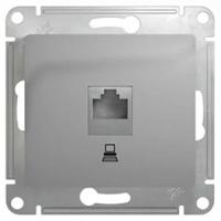 купить Глосса алюминий розетка RJ45 скрытая 1-ая   в Ухте Глосса алюминий розетка RJ45 скрытая 1-ая