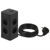 Фильтр сетевой 8-мест 1,5м ПВС 3*1 черный USB ЭРА Башня (2А+2С)