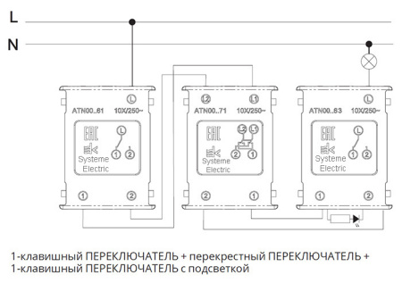 AtlasDesign переключатель скрытая жемчуг 1кл 10А IP20 перекрестный