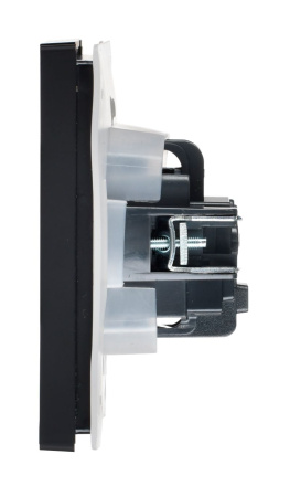 Фортепиано черный механизм розетки скрытая 1-мест заземление с крышкой шторки IP44 