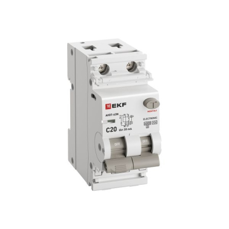 купить Дифавтомат 2Р 20А C тип A 30мА 6кА 2мод АВДТ-63N EKF PROxima в Ухте Дифавтомат 2Р 20А C тип A 30мА 6кА 2мод АВДТ-63N EKF PROxima