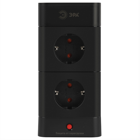 Фильтр сетевой 8-мест 1,5м ПВС 3*1 черный USB ЭРА Башня (2А+2С)
