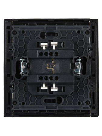 Фортепиано черный выключатель 1кл с подсветкой скрытая 10А IP20 