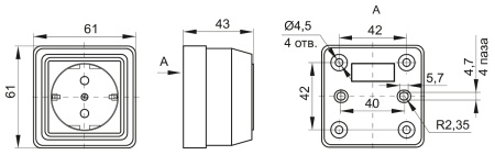 купить Октава сосна розетка открытая 1-мест заземление IP20  в Ухте Октава сосна розетка открытая 1-мест заземление IP20