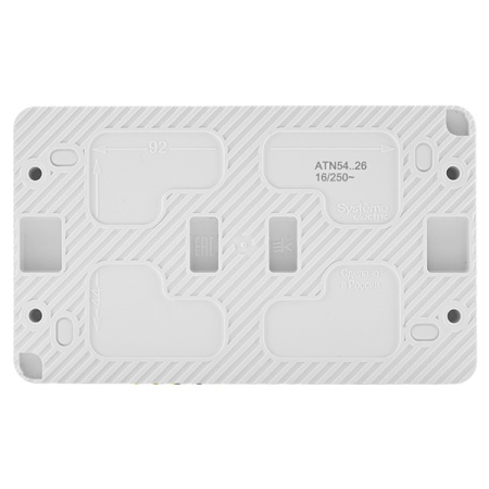 AtlasDesign Profi54 белый розетка открытая 2-мест шторки IP54 