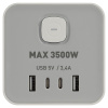 Фильтр сетевой 8-мест 1,5м ПВС 3*1 белый USB ЭРА Башня (2А+2С)