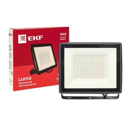 купить Прожектор свд 100Вт 6500К 8000лм черный IP65 110° Luma EKF в Ухте Прожектор свд 100Вт 6500К 8000лм черный IP65 110° Luma EKF