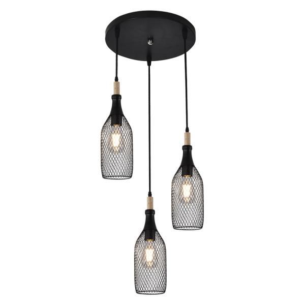 купить Светильник потолочный (люстра) 3*60Вт E27 черный  в Ухте Светильник потолочный (люстра) 3*60Вт E27 черный