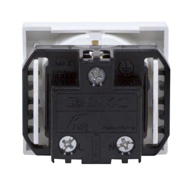 купить Вива белый розетка кабель-канал 1-мест заземление шторки IP20  в Ухте Вива белый розетка кабель-канал 1-мест заземление шторки IP20