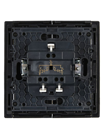 Фортепиано черный выключатель 2кл с подсветкой скрытая 10А IP20 