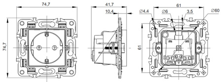 купить Сканди серый механизм розетки скрытая 1-мест заземление IP20  в Ухте Сканди серый механизм розетки скрытая 1-мест заземление IP20