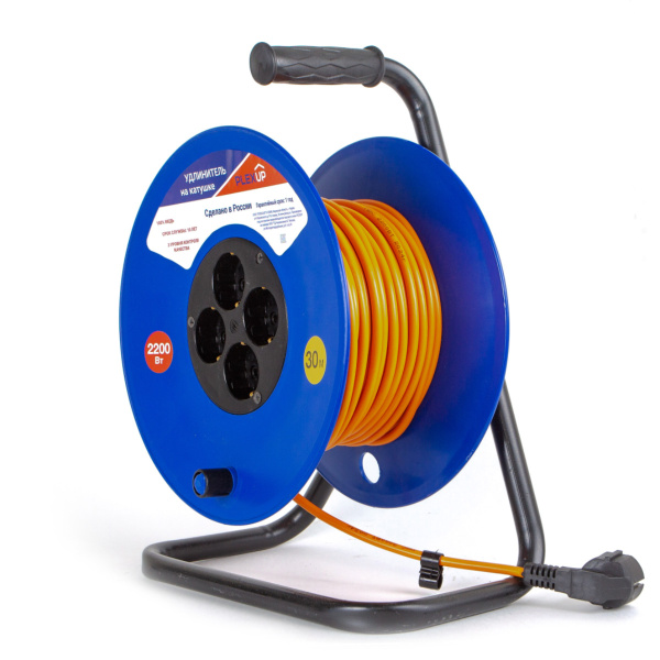 купить Удлинитель 4-мест 30м ПВС 3*1 оранжевый катушка IP20 PlexUp  в Ухте Удлинитель 4-мест 30м ПВС 3*1 оранжевый катушка IP20 PlexUp