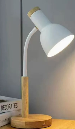 Светильник настольный 60Вт E27 белый подставка Ultra LIGHT дерево