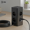 Фильтр сетевой 8-мест 1,5м ПВС 3*1 черный USB ЭРА Башня (2А+2С)