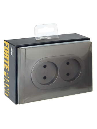 Фортепиано сталь розетка скрытая 2-мест шторки быстрозажим. клем. IP20 