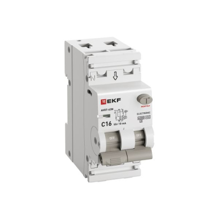 купить Дифавтомат 2Р 16А C тип A 10мА 6кА 2мод АВДТ-63N EKF в Ухте Дифавтомат 2Р 16А C тип A 10мА 6кА 2мод АВДТ-63N EKF