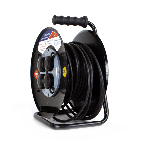 купить Удлинитель 4-мест 30м КГ 3*2,5 черный катушка металл IP44 PlexUp 4000Вт аналог 047541 в Ухте Удлинитель 4-мест 30м КГ 3*2,5 черный катушка металл IP44 PlexUp 4000Вт аналог 047541