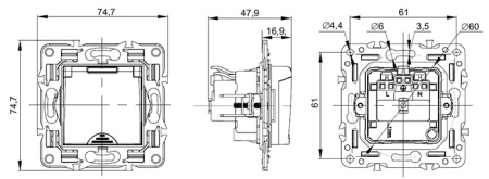 купить Сканди черный механизм розетки скрытая 1-мест заземление с крышкой шторки IP44  в Ухте Сканди черный механизм розетки скрытая 1-мест заземление с крышкой шторки IP44