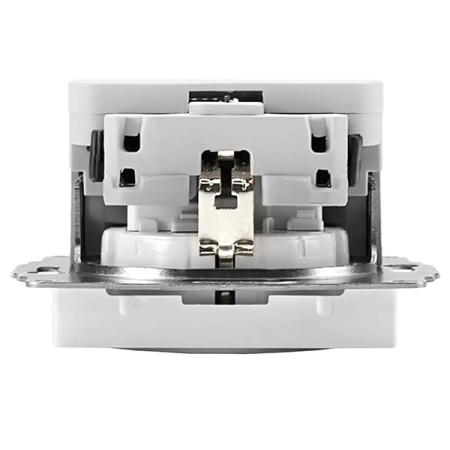 AtlasDesign белый розетка скрытая 1-мест заземление шторки USB IP20 