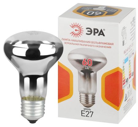 Лампа R63 накал Е27 60Вт 450лм ЭРА