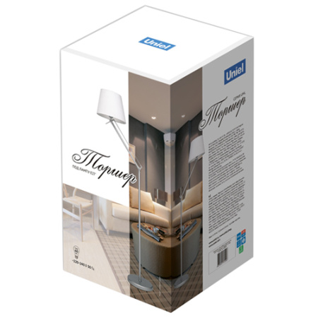 Торшер 1*60Вт E27 серебро UML-T500