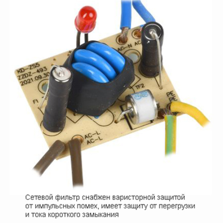 Фильтр сетевой 5-мест 5м ПВС 3*1 белый IEK